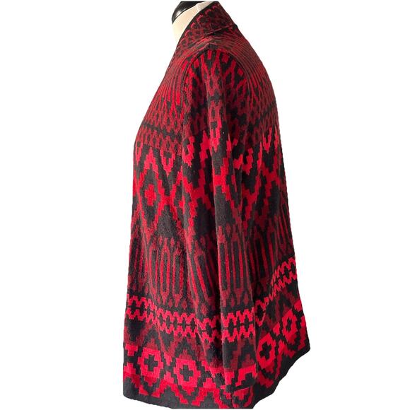 Ruby Rd Women's Open Long Cardigan Sweater Red XL Long Sleeve - Picture 3 of 5